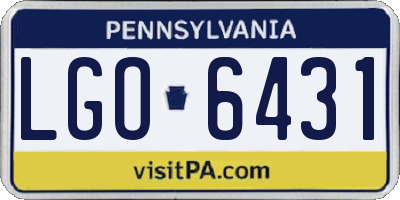 PA license plate LGO6431