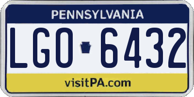 PA license plate LGO6432