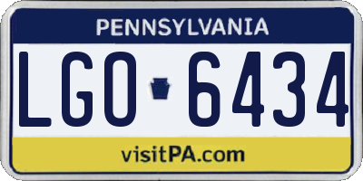 PA license plate LGO6434