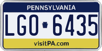 PA license plate LGO6435