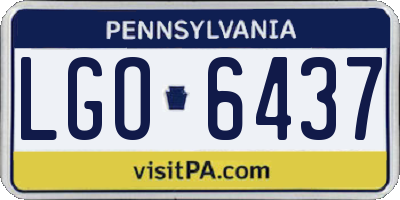 PA license plate LGO6437