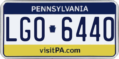 PA license plate LGO6440