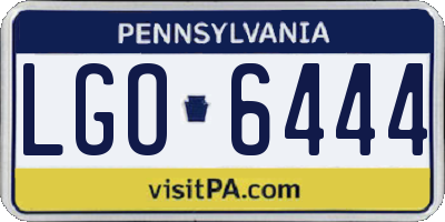 PA license plate LGO6444