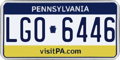 PA license plate LGO6446