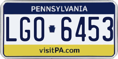 PA license plate LGO6453