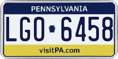 PA license plate LGO6458