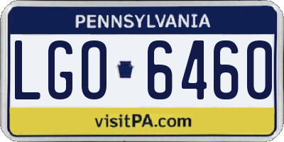 PA license plate LGO6460