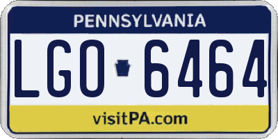 PA license plate LGO6464