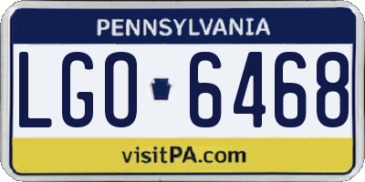PA license plate LGO6468