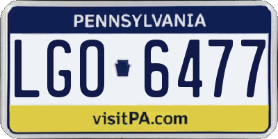 PA license plate LGO6477