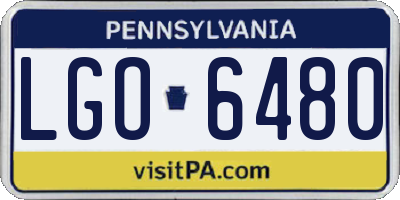 PA license plate LGO6480