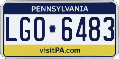 PA license plate LGO6483