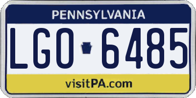 PA license plate LGO6485