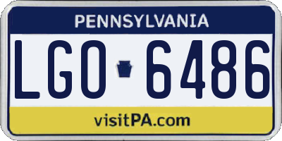 PA license plate LGO6486