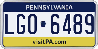PA license plate LGO6489