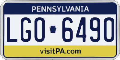 PA license plate LGO6490