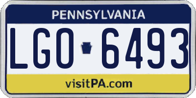 PA license plate LGO6493