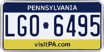 PA license plate LGO6495