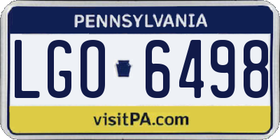 PA license plate LGO6498