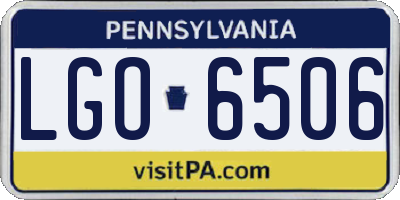 PA license plate LGO6506