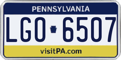 PA license plate LGO6507
