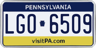 PA license plate LGO6509