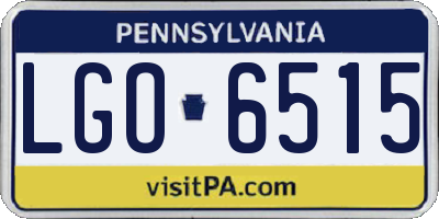PA license plate LGO6515