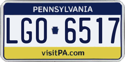 PA license plate LGO6517