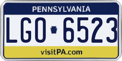 PA license plate LGO6523