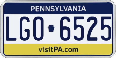PA license plate LGO6525