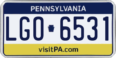 PA license plate LGO6531