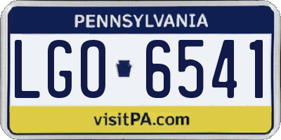 PA license plate LGO6541