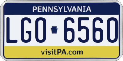 PA license plate LGO6560
