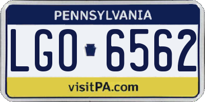 PA license plate LGO6562