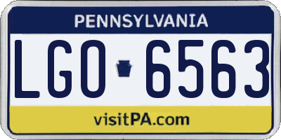 PA license plate LGO6563