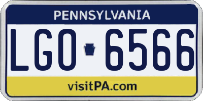 PA license plate LGO6566