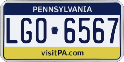 PA license plate LGO6567