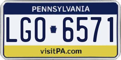 PA license plate LGO6571