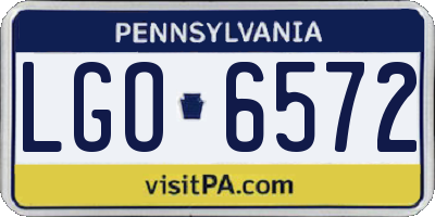 PA license plate LGO6572