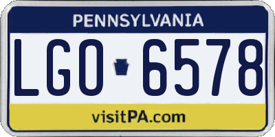 PA license plate LGO6578