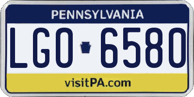 PA license plate LGO6580