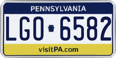 PA license plate LGO6582