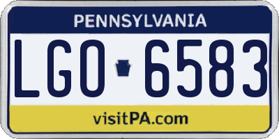 PA license plate LGO6583