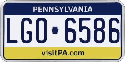 PA license plate LGO6586