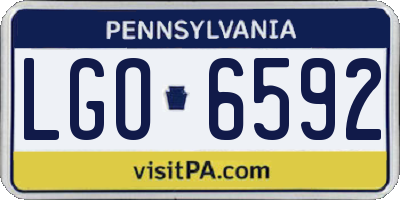 PA license plate LGO6592