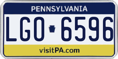 PA license plate LGO6596