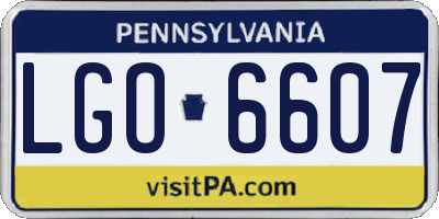 PA license plate LGO6607