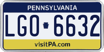 PA license plate LGO6632