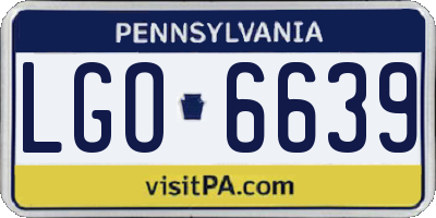 PA license plate LGO6639