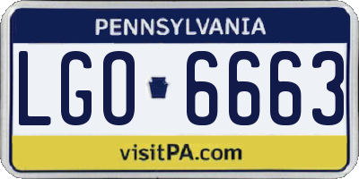 PA license plate LGO6663